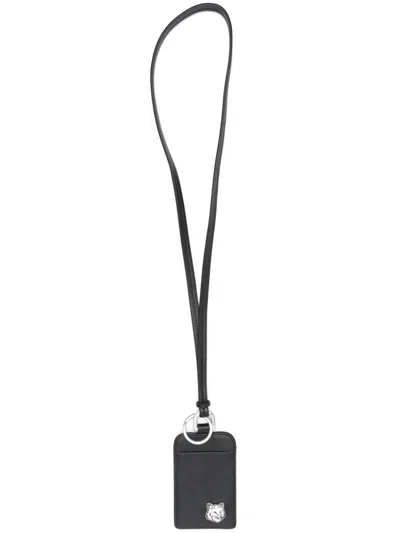 Maison Kitsuné Fox Head Leather Neck Cardholder