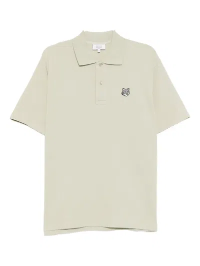 Maison Kitsuné Fox Head Logo Polo Shirt In Green