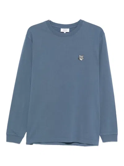 Maison Kitsuné Fox-head Long-sleeve T-shirt In Blue