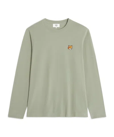 Maison Kitsuné Fox-head Long-sleeve T-shirt In Green