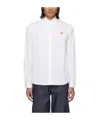 Maison Kitsuné Button Down Classic Shirt With Institutional Fox H Clothing In White