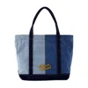 Maison Kitsuné Fox Head Medium Shopper Bag In Blue