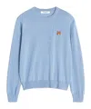 Maison Kitsuné Fox Head Patch Regular Sweater In Blue