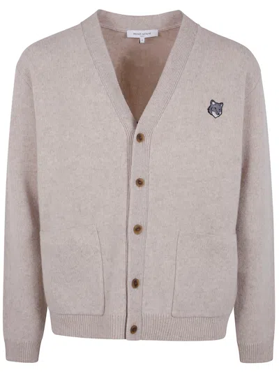 MAISON KITSUNÉ MAISON KITSUNÉ "FOX HEAD MILANO" LAMBSWOOL CARDIGAN