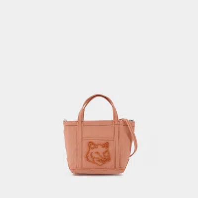 Maison Kitsuné Fox Head Mini Shopper Bag In Pink