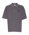 Maison Kitsuné Fox Head Oversize Polo Shirt In Gray