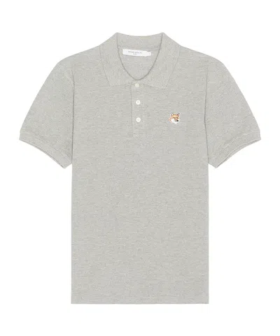 Maison Kitsuné Fox Head Patch Classic Polo In Gray
