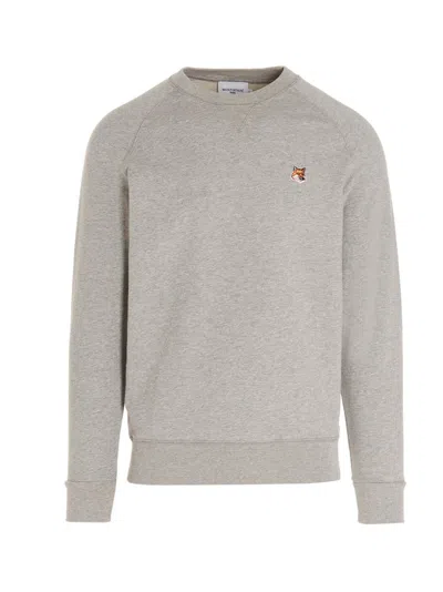 Maison Kitsuné Fox Head Patch Classic Sweatshirt In Grey