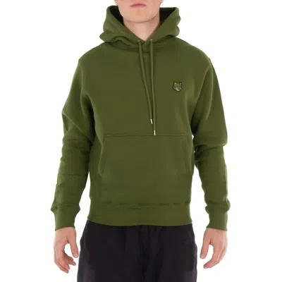 Maison Kitsuné Maison Kitsune Fox Head Patch Cotton Hoodie In Green