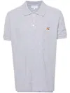 Maison Kitsuné Fox Head Cotton Polo Shirt In Grey