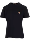 Maison Kitsuné Fox Head Patch Regular Tee Shirt In Black