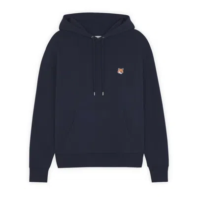 Maison Kitsuné Fox-motif Cotton Hoodie In Blue