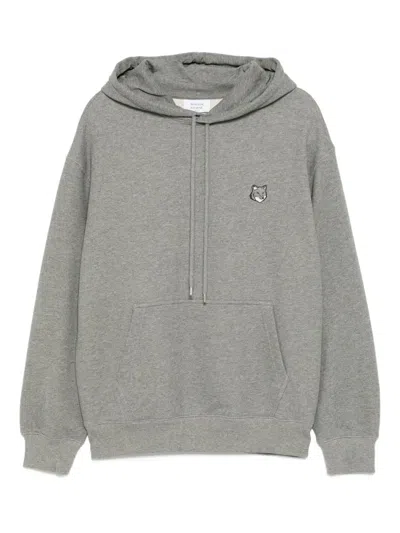 Maison Kitsuné Fox-head Patch Hoodie In Gray