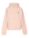 Maison Kitsuné Relaxed Fit Light Pink Hoodie With Iconic Embroidered Logo In Nude & Neutrals