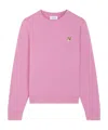 Maison Kitsuné Fox Head Patch Crewneck Sweatshirt In Pink