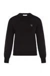 Maison Kitsuné Fox Head Patch Knitted Jumper In Black