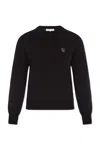 Maison Kitsuné Fox Head Patch Knitted Jumper In Black