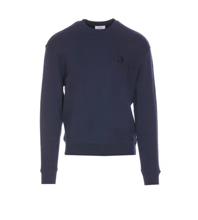 Maison Kitsuné Fox Head Patch Logo Sweatshirt In Blue