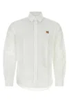 Maison Kitsuné Button Down Classic Shirt With Institutional Fox H Clothing In White