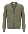 Maison Kitsuné Fox-head Patch Pocket Cardigan In Green