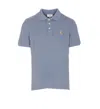 Maison Kitsuné Crewneck Ribbed Collar Short Sleeves Polo In Blue