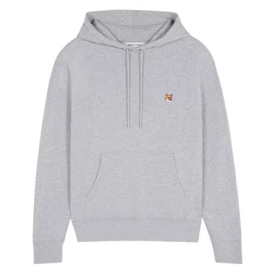 Maison Kitsuné Maison Kitsune Fox Head Patch Regular Hoodie In Gray