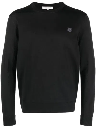 Maison Kitsuné Fox Head Patch Regular Jumper In Black