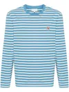 Maison Kitsuné Bold Fox Head Cotton T-shirt In S443 Drifter Blue Stripes