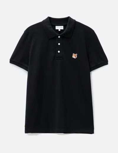 Maison Kitsuné Fox Head Patch Regular Polo In Black