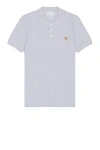 Maison Kitsuné Fox Head Patch Polo In Gray
