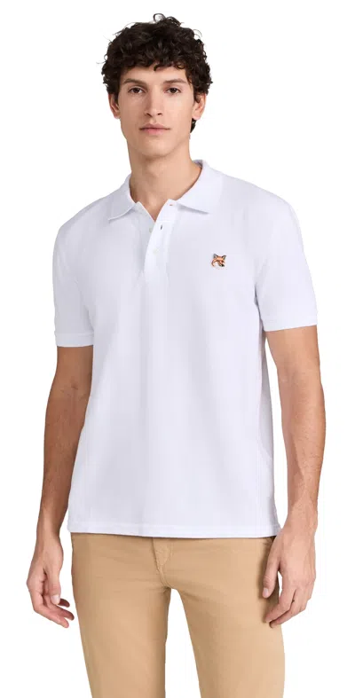 Maison Kitsuné Maison Kitsune Fox Head Polo T Shirt White