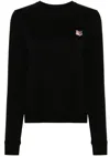 Maison Kitsuné Fox Head Patch Regular Sweatshirt In Black