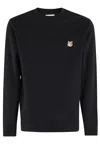 Maison Kitsuné Black Fox Head Long Sleeve T-shirt In Black