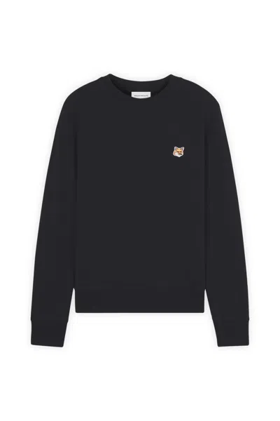 Maison Kitsuné Fox Head Patch Regular Sweatshirt In Black
