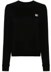 Maison Kitsuné Fox Head Patch Regular Sweatshirt In Black