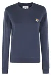 Maison Kitsuné Fox Head Patch Regular Sweatshirt In Blue