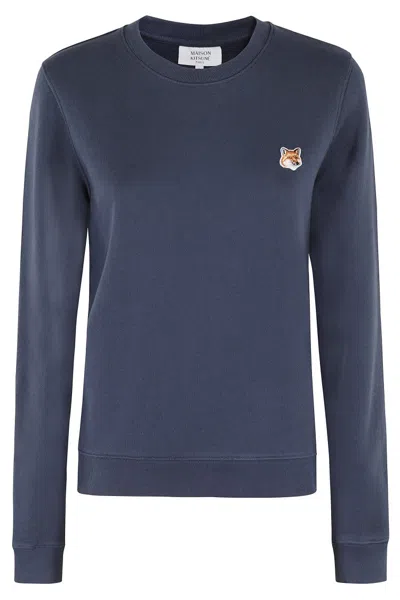 Maison Kitsuné Fox Head Patch Regular Sweatshirt In Blue
