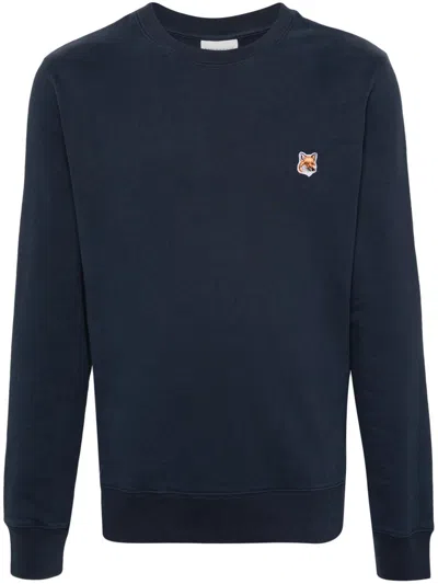 Maison Kitsuné Fox Head Patch Regular Sweatshirt Clothing In Blue