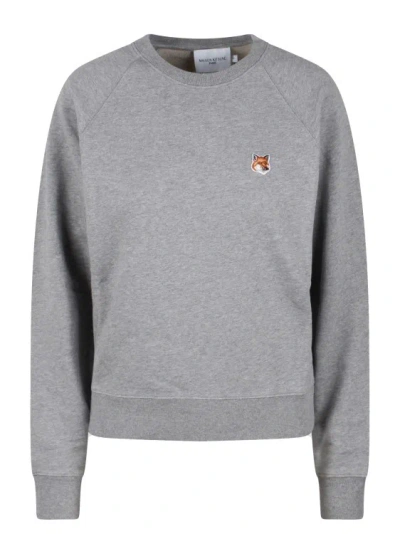 Maison Kitsuné Fox Head Patch Regular Sweatshirt In Grey