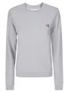 Maison Kitsuné Fox Head Patch Regular Sweatshirt In Light Grey Melange