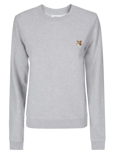 Maison Kitsuné Fox Head Patch Regular Sweatshirt In Grey