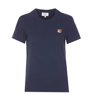 Maison Kitsuné Fox Head Patch Regular T-shirt In Blue