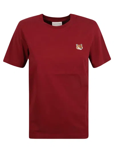 Maison Kitsuné Fox Head Patch Regular T-shirt In Brick Red