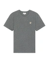 Maison Kitsuné Fox Head Patch Regular T-shirt In Dark Grey Melange