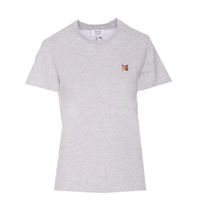 Maison Kitsuné Fox Head Patch Regular T-shirt In Grey