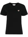 Maison Kitsuné Fox Head Patch Regular T-shirt-shirt In Black