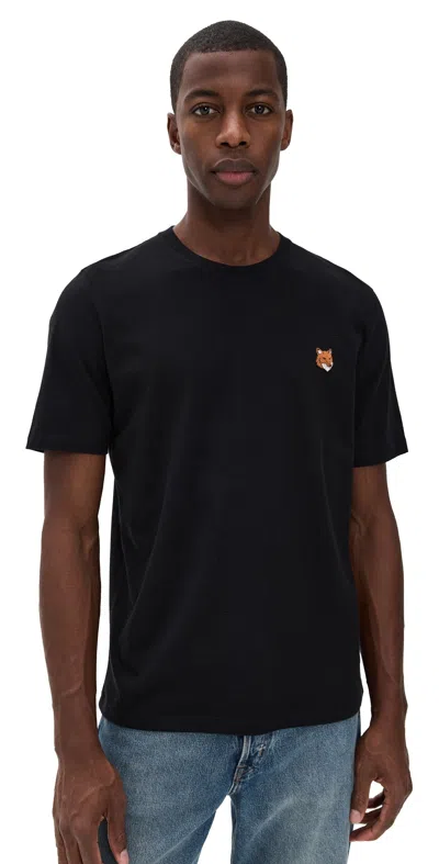 MAISON KITSUNÉ FOX HEAD PATCH REGULAR TEE BLACK