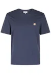 Maison Kitsuné T-shirt With Pocket And Baby Fox Patch In Blue