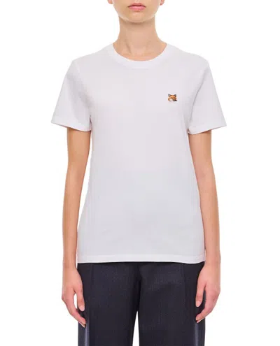 Maison Kitsuné Fox Head Patch Regular Tee Shirt In White