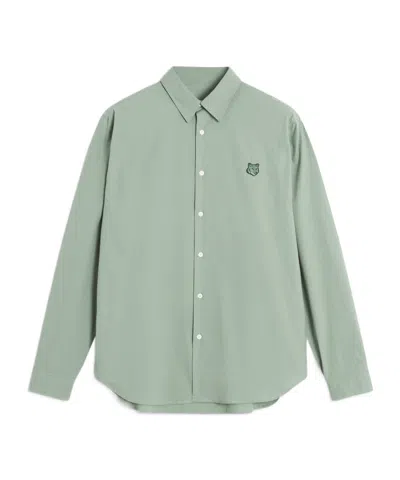 Maison Kitsuné Fox Head Patch Relaxed Shirt In Green